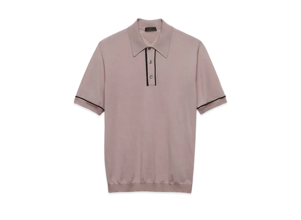 PRADA Men's Wool Polo Shirt "Pink"