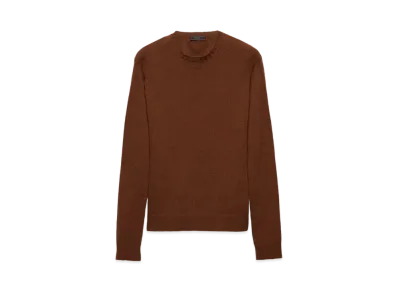 PRADA Men's Cashmere Crew-Neck Sweater "Brown"