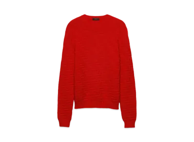 PRADA Men's Wool And Cashmere Crew-Neck Sweater "Red"