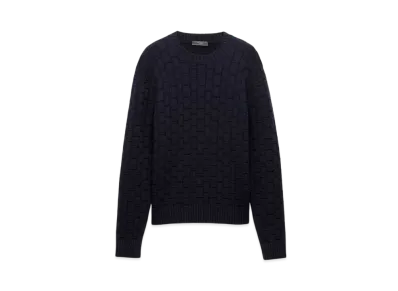 PRADA Men's Cashmere Crew-Neck Sweater "Navy"