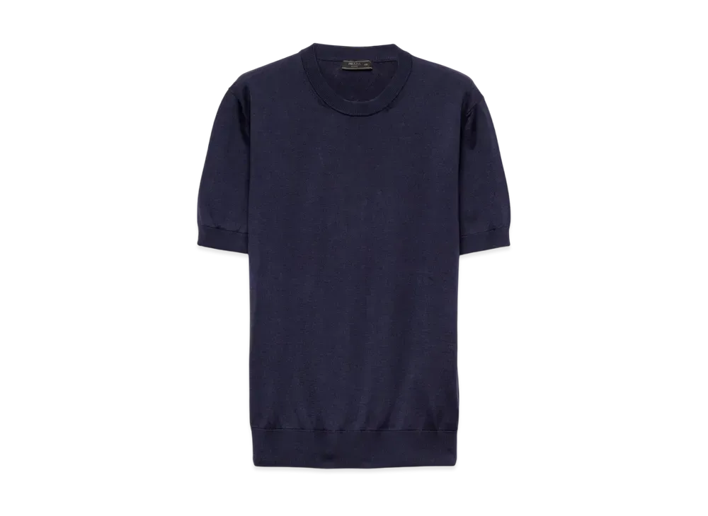 PRADA Men's Cotton Crew-Neck Sweater "Navy"