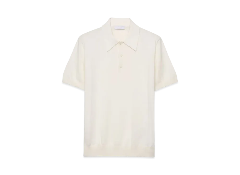 PRADA Men's Cotton Polo Shirt "Off White"