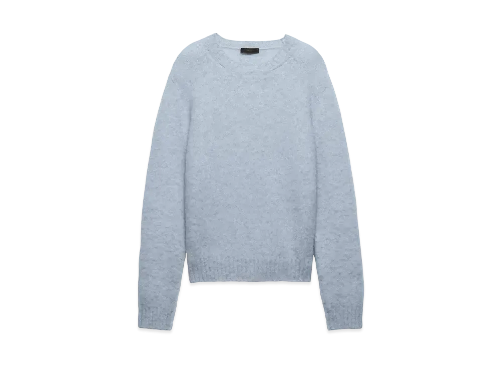 PRADA Men's Shetland Wool Crew-Neck Sweater "Sky Blue"