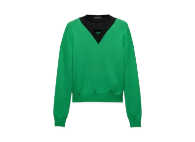 PRADA Men's Wool Sweater "Green/Black"