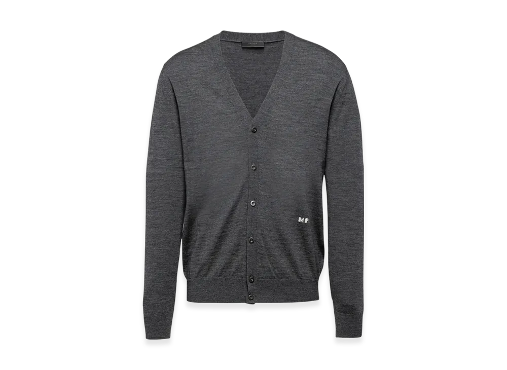 PRADA Wool Cardigan "Anthracite Gray"