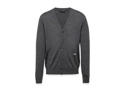 PRADA Wool Cardigan "Anthracite Gray"