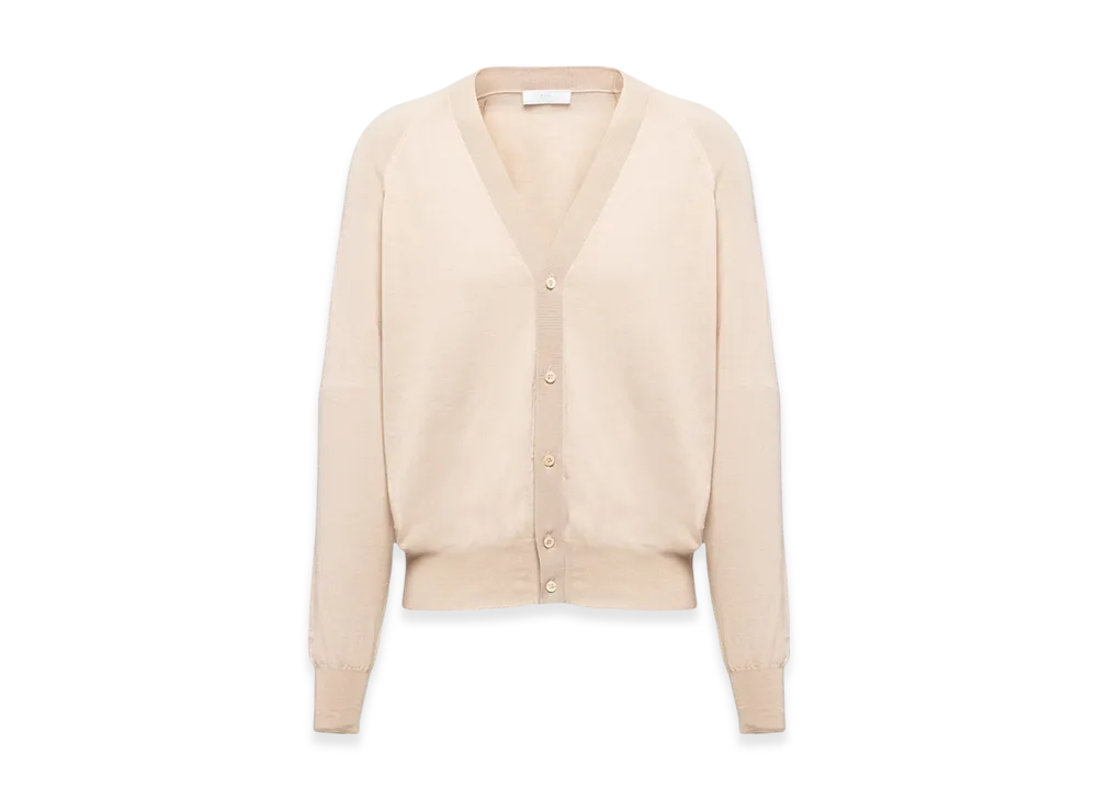 PRADA Worsted-Wool Cardigan "Albino White"