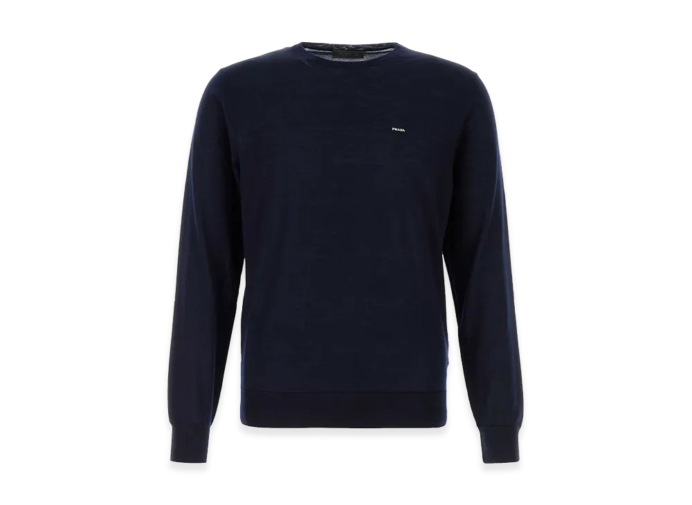 PRADA Superfine Wool Crewneck Sweater "Blue"