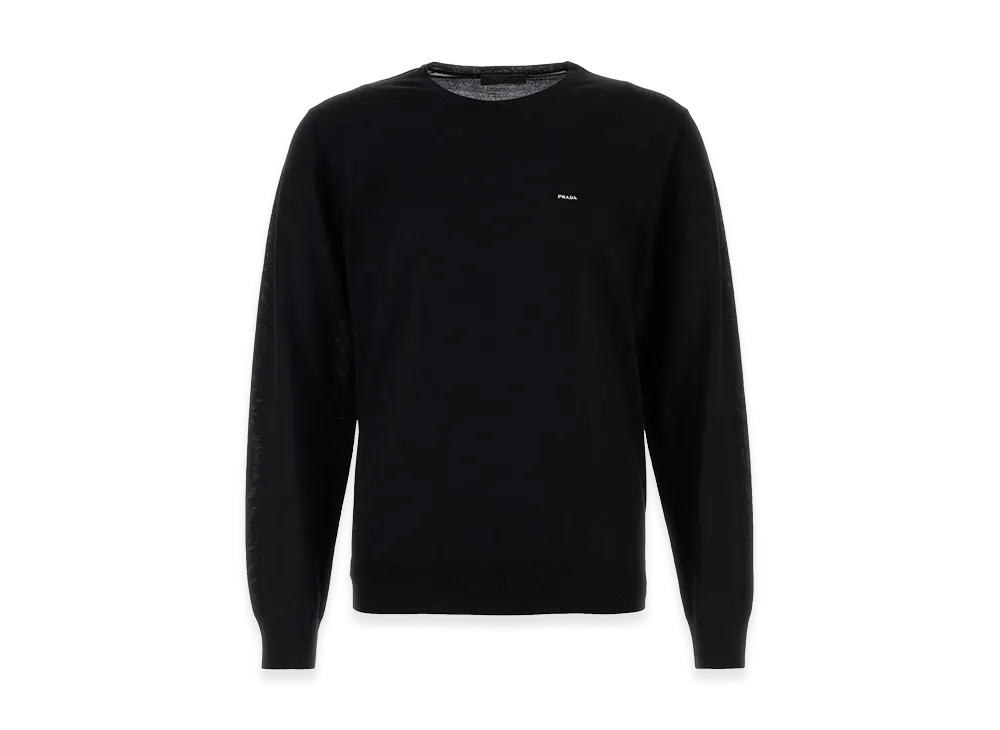PRADA Superfine Wool Crewneck Sweater "Black"