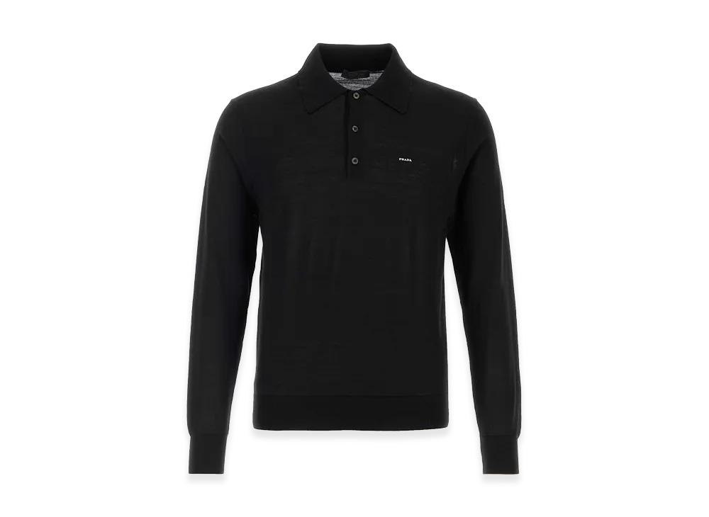PRADA Wool Polo Shirt "Black"