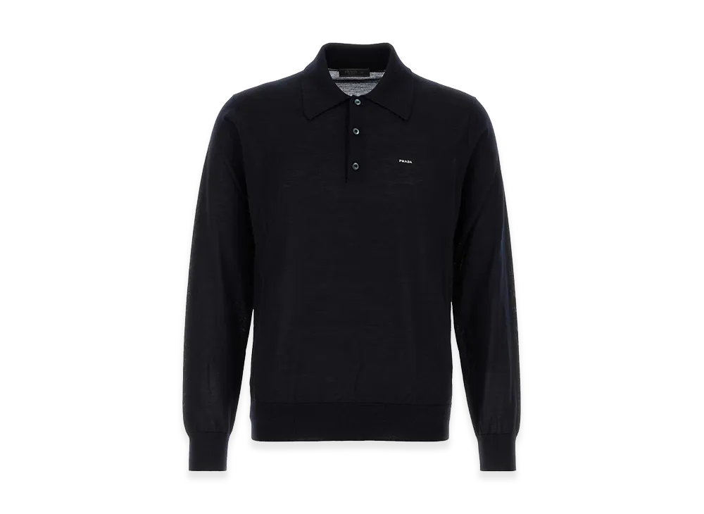 PRADA Wool Polo Shirt "Blue"