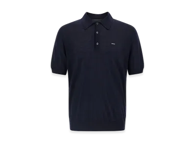 PRADA Wool Polo Shirt "Dark Blue"