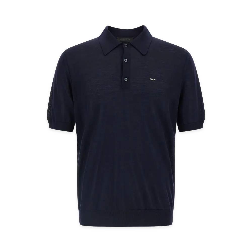 PRADA Wool Polo Shirt "Blue"