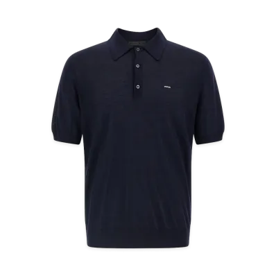 PRADA Wool Polo Shirt "Blue"
