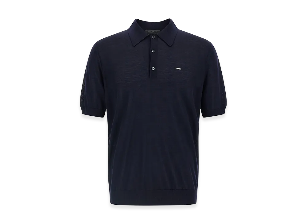 PRADA Wool Polo Shirt "Blue"