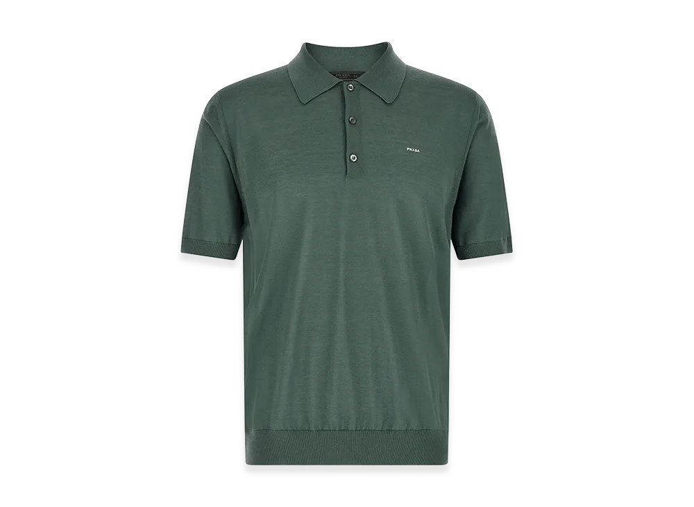 PRADA Superfine Wool Polo Shirt "Green"
