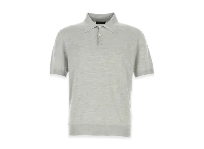 PRADA Silk Polo Shirt "Gray"