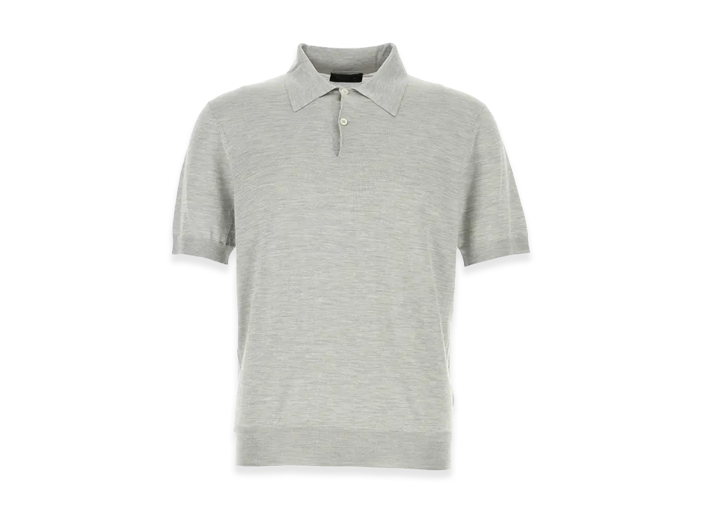 PRADA Silk Polo Shirt "Grey"
