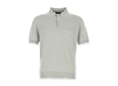 PRADA Silk Polo Shirt "Grey"
