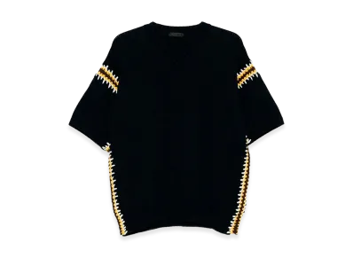 PRADA Cotton Linen Polo Neck "Black/Yellow"