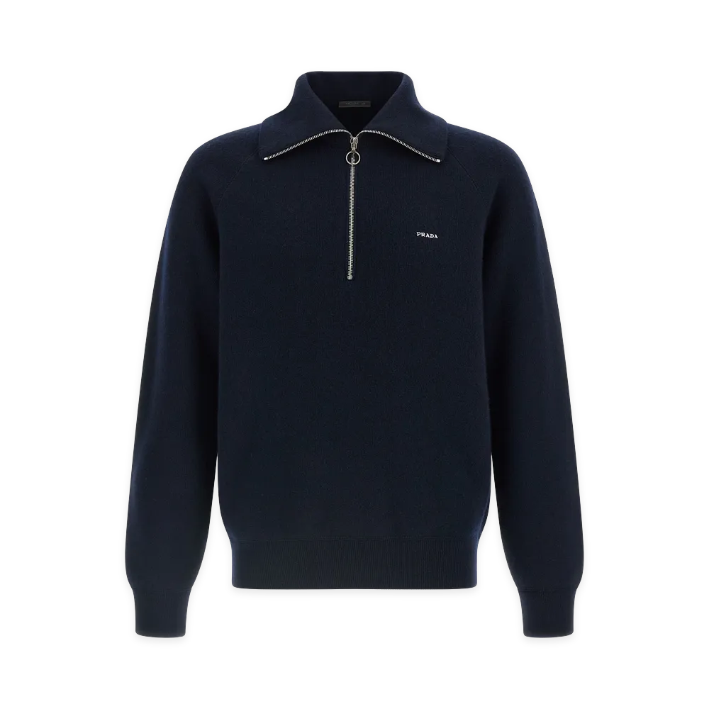 PRADA Half-Zip Sweater "Blue"