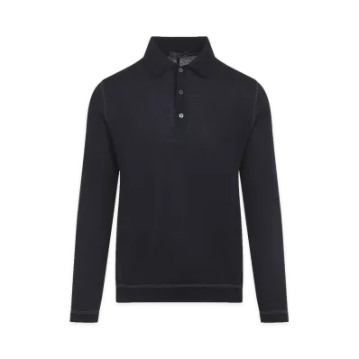 PRADA Bleu Polo Sweater "Blue"