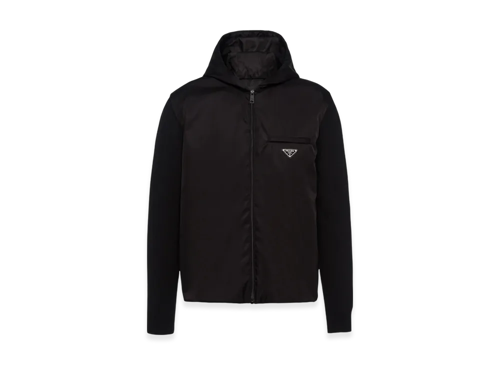 PRADA Wool and Re-Nylon Gabardine Jacket "Black"