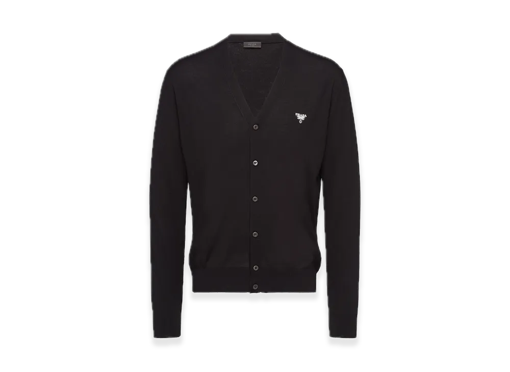 PRADA Superfine Wool Cardigan "Black"