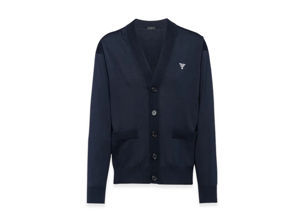 PRADA Silk Cardigan "Navy"