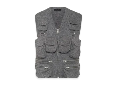 PRADA Shetland Wool Sweater Vest "Grey"