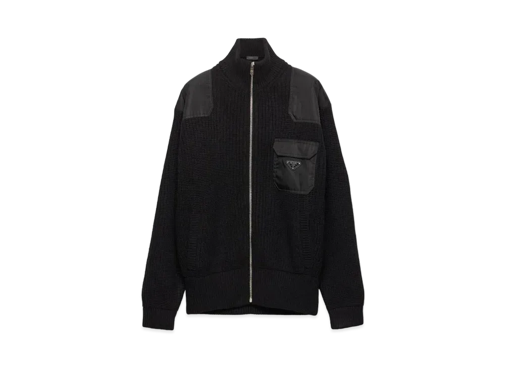 プラダ メンズ ウール x カシミヤ カーディガン 