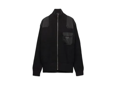 PRADA Men's Wool and Cashmere Cardigan "Black"