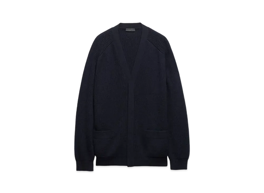 PRADA Men's Cashmere Cardigan "Navy"