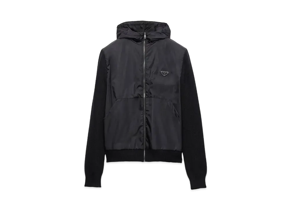 PRADA Men's Cashmere and Wool Cardigan "Black"