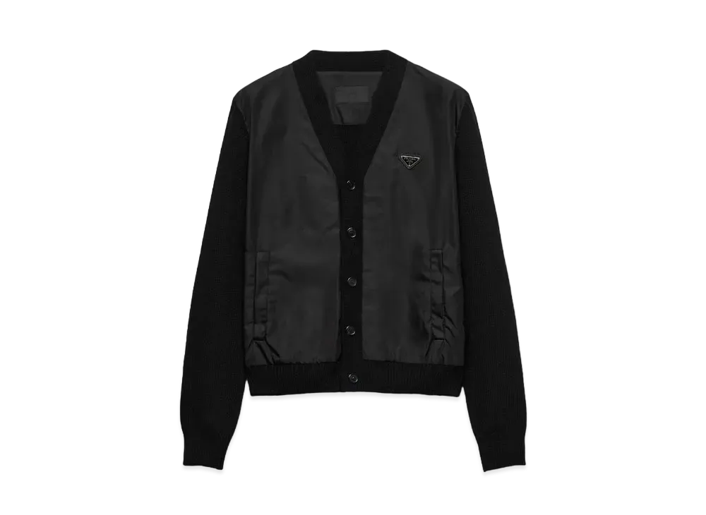PRADA Men's Wool and Cashmere Cardigan "Black"