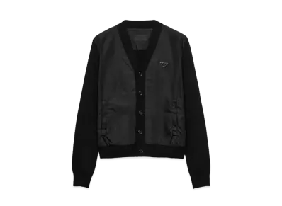PRADA Men's Wool and Cashmere Cardigan "Black"