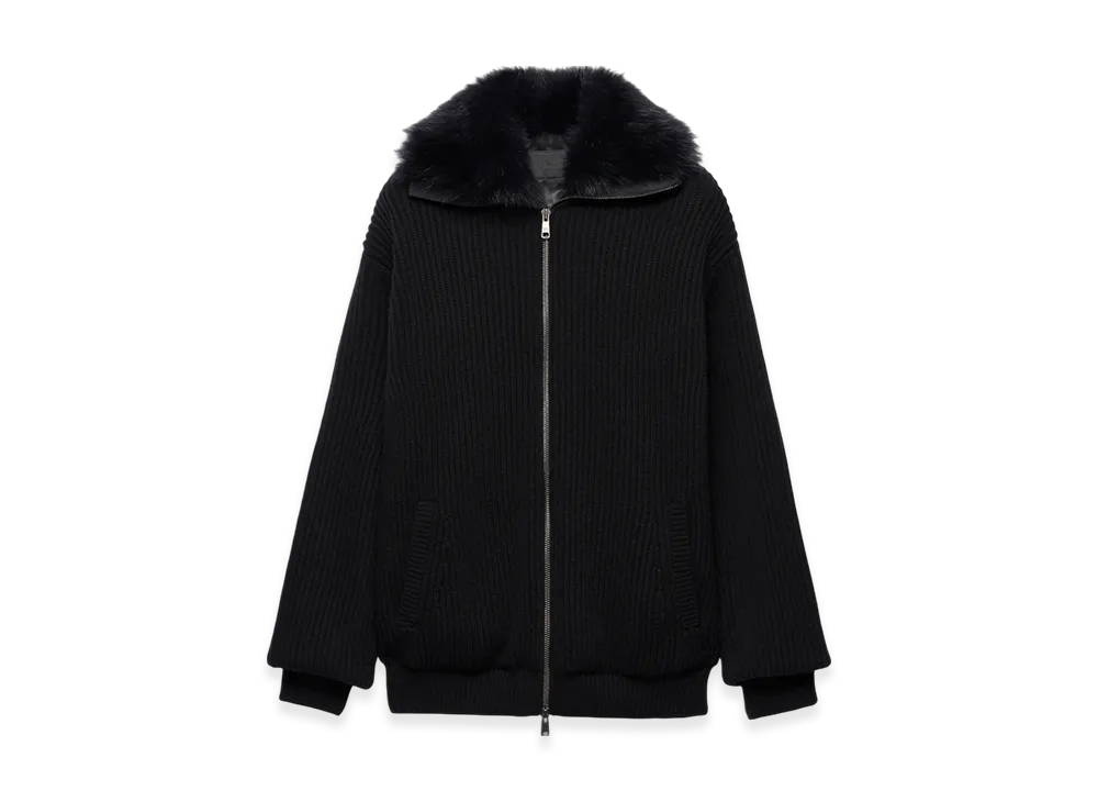 PRADA Wool and Cashmere Cardigan "Black"