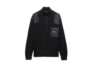 PRADA Men's Wool and Cashmere Turtleneck Sweater "Black"