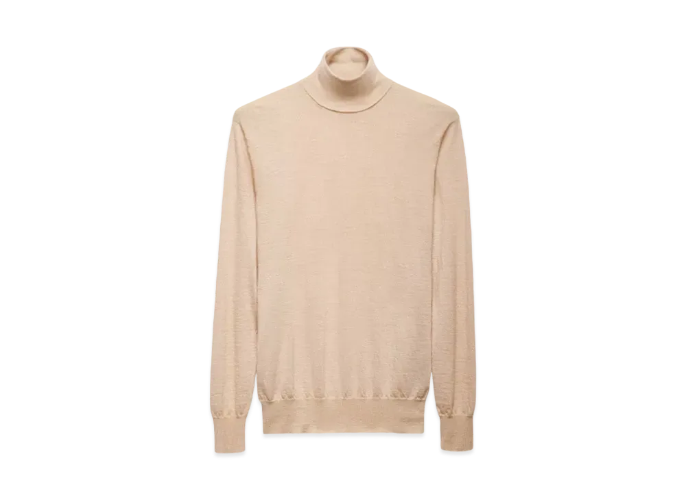 PRADA Men's Cashmere Turtleneck "Sand Beige"