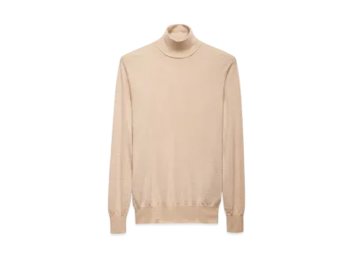 PRADA Men's Cashmere Turtleneck "Sand Beige"