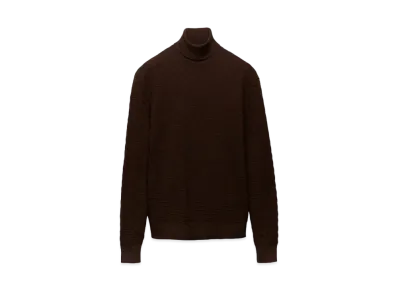 PRADA Men's Re-Nylon Turtleneck Sweater "Dark Brown"