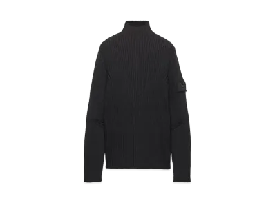 PRADA Men's Wool Mock Turtleneck Sweater "Black"