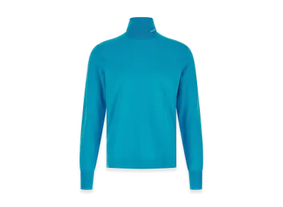 PRADA Logo Intarsia Turtleneck Sweater "Light Blue"