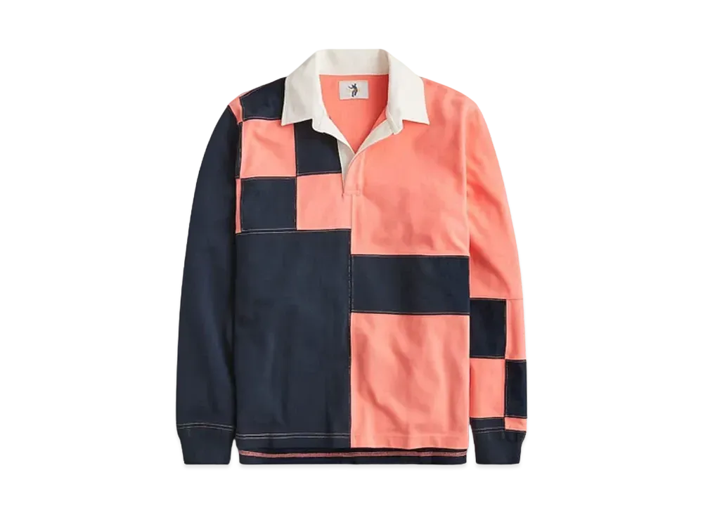 UNION x J.Crew Pieced Rugby Shirt "Pink Carbon Pieced"