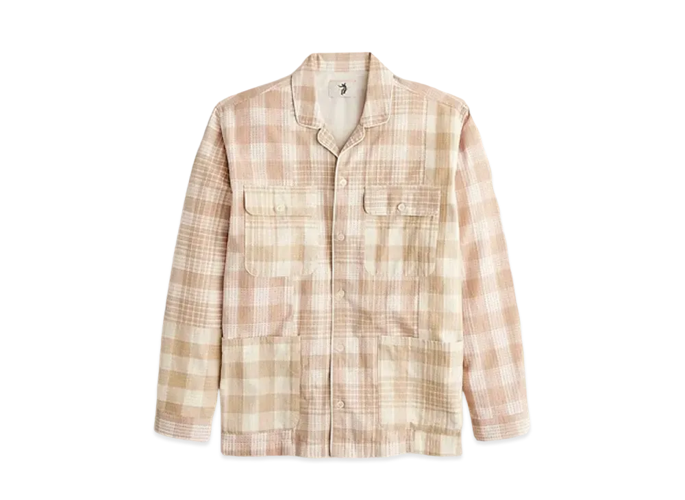 UNION x J.Crew Shirt In Sashiko Plaid Cotton Blend "Millo Sashiko/Gold"