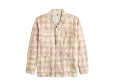 UNION x J.Crew Shirt In Sashiko Plaid Cotton Blend "Millo Sashiko/Gold"