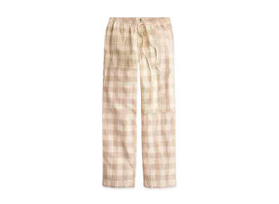 UNION x J.Crew Drawstring Pant In Sashiko Plaid Cotton Blend "Millo Sashiko/Gold"