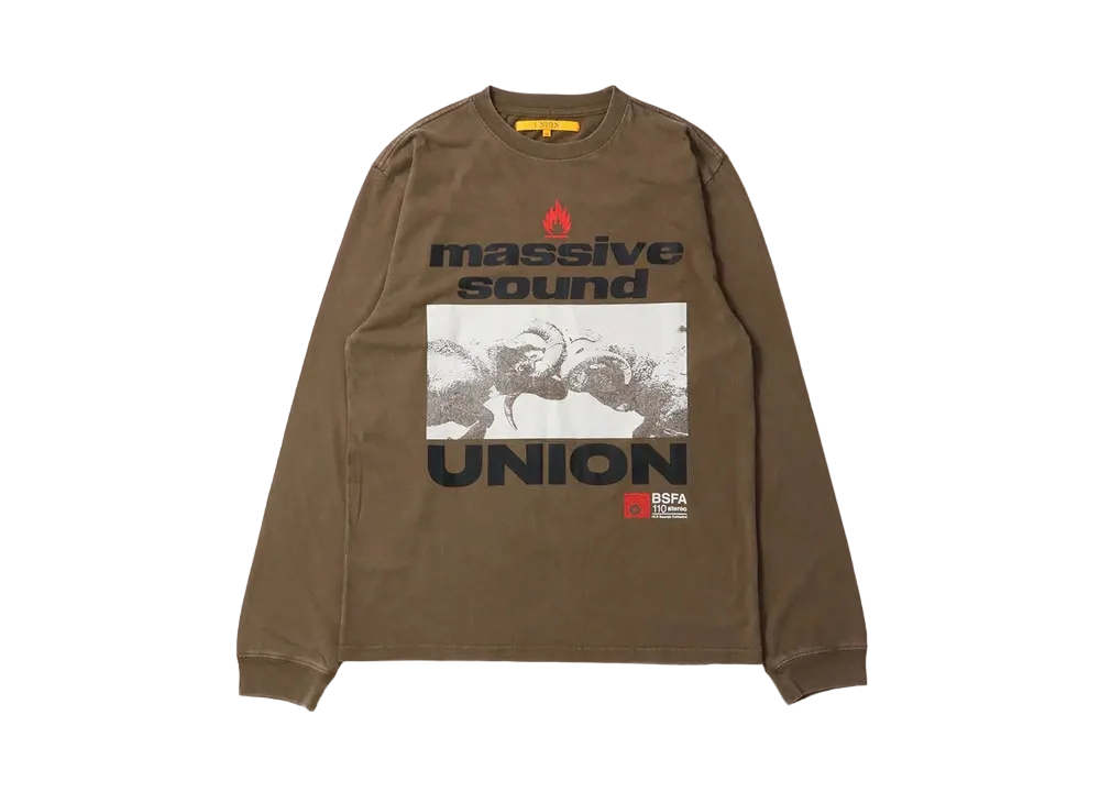UNION Massive Sound LS Tee "Milk Chocolate Pigment"