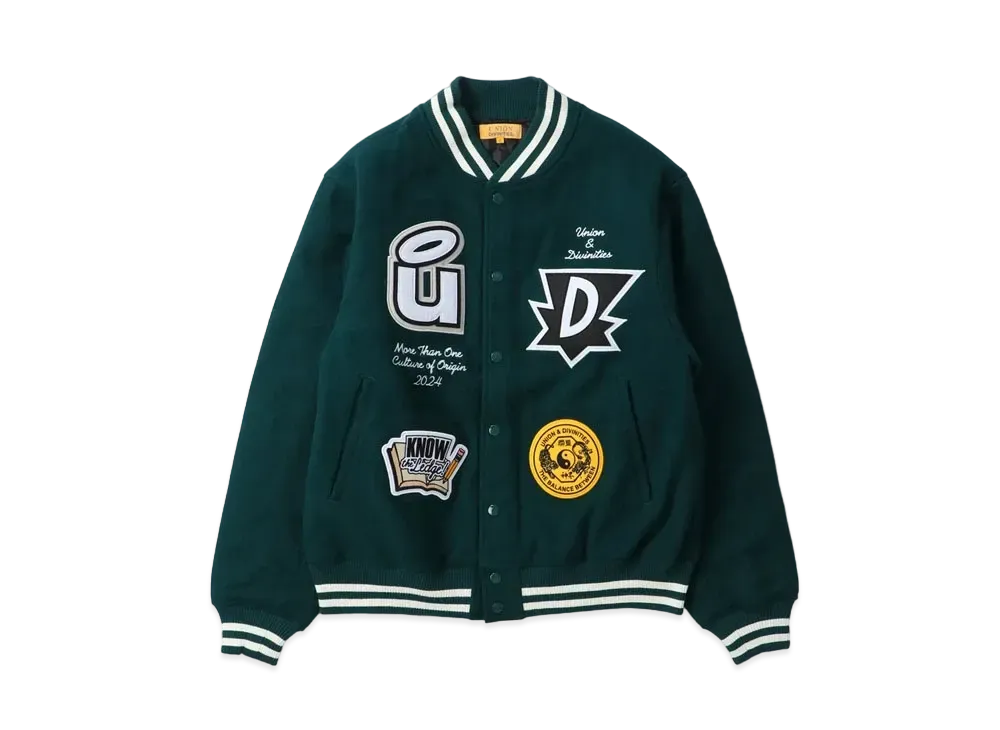 UNION x DIVINITIES Varsity Jacket "Dark Green"