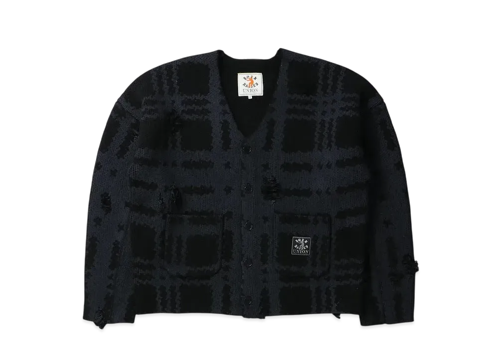 UNION x Born x Raised Distressed Cardigan "Black"